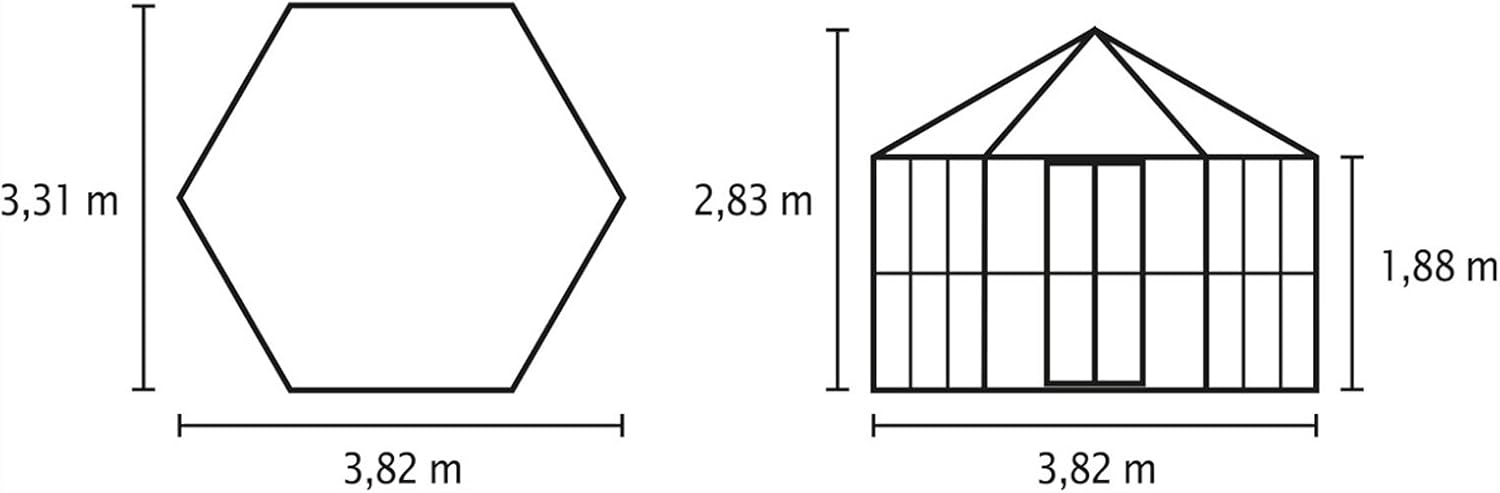 Vitavia Gewächshaus Hera 9000 inkl. Fundament 9,00 m², Alu