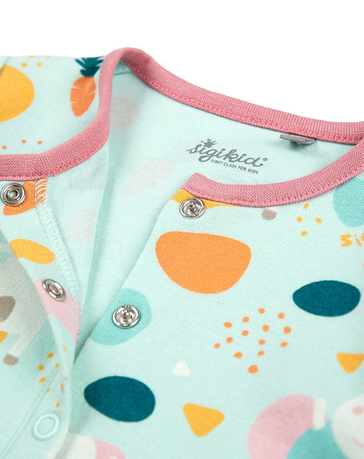 Schlafstrampler mit Fuß FUNKY CARROT in mint