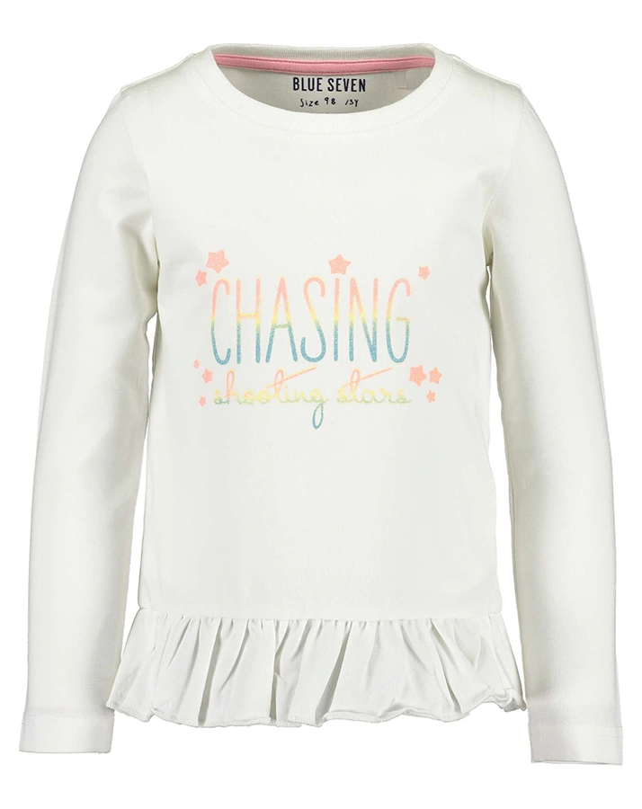 Langarmshirt SHOOTING STARS mit Rüschen in off white