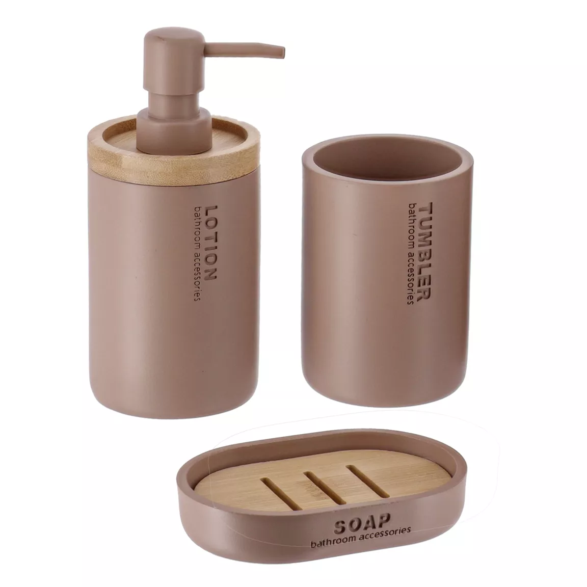 Set d'accessoires salle de bain Purebamboo Cappuccino