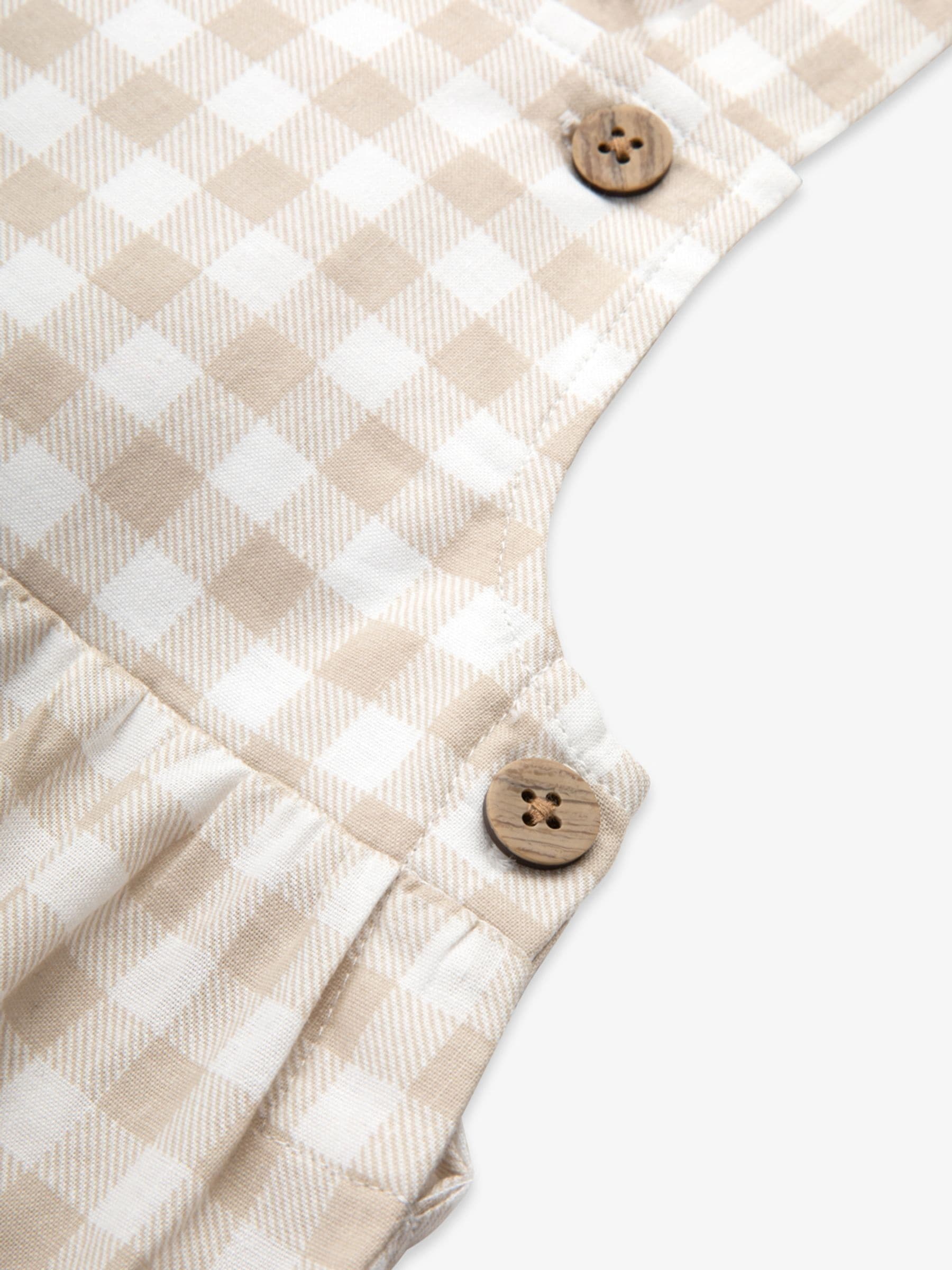 Fawn gingham - The Little Tailor geweven babyromper van 100% katoen