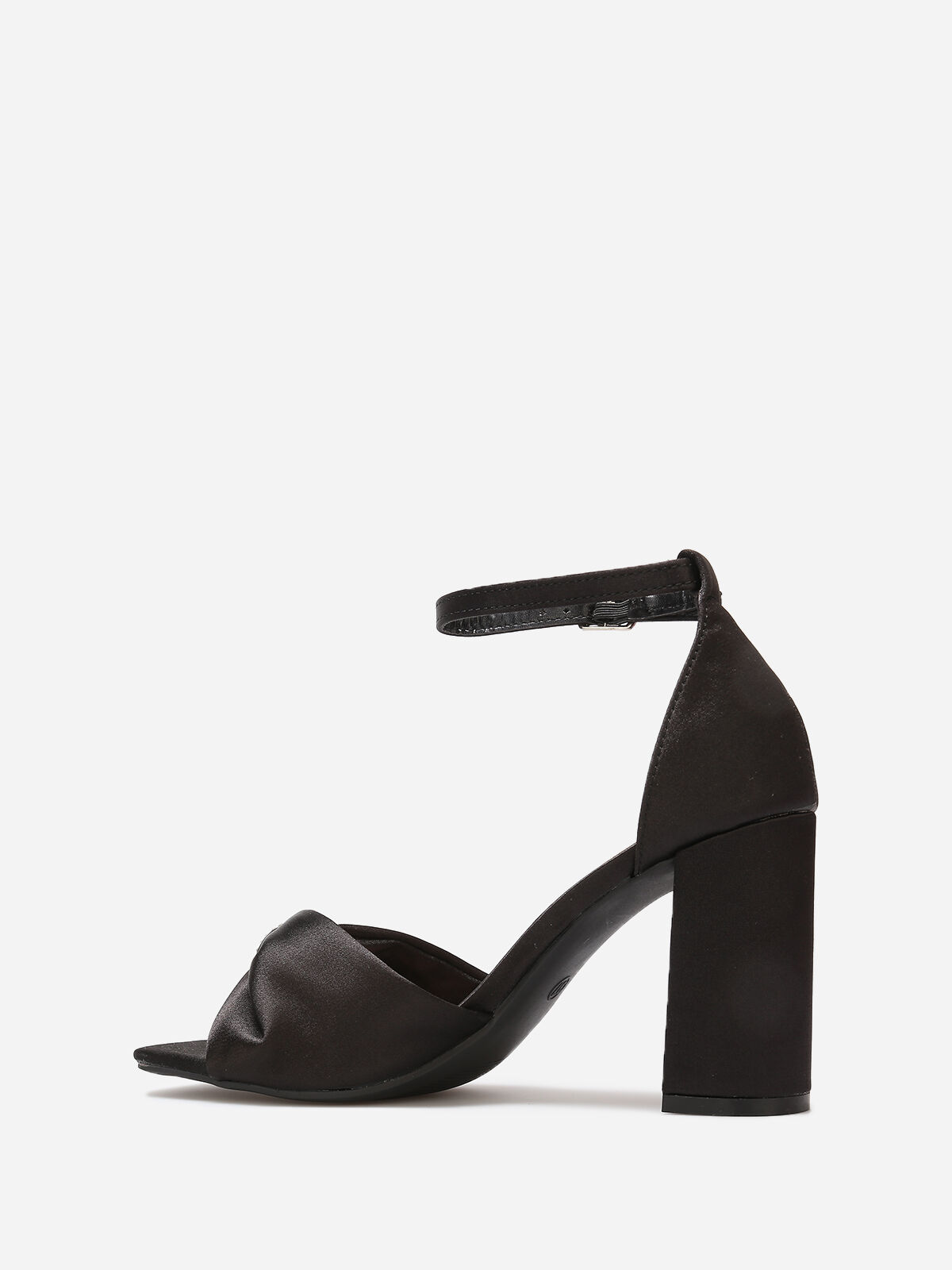 Sandales avec bride noeud à strass- Noir