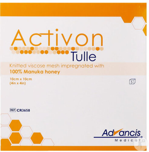Advancis Medical Activon Tulle Honey Coated Tulle 10cmx10cm 5 Pièces