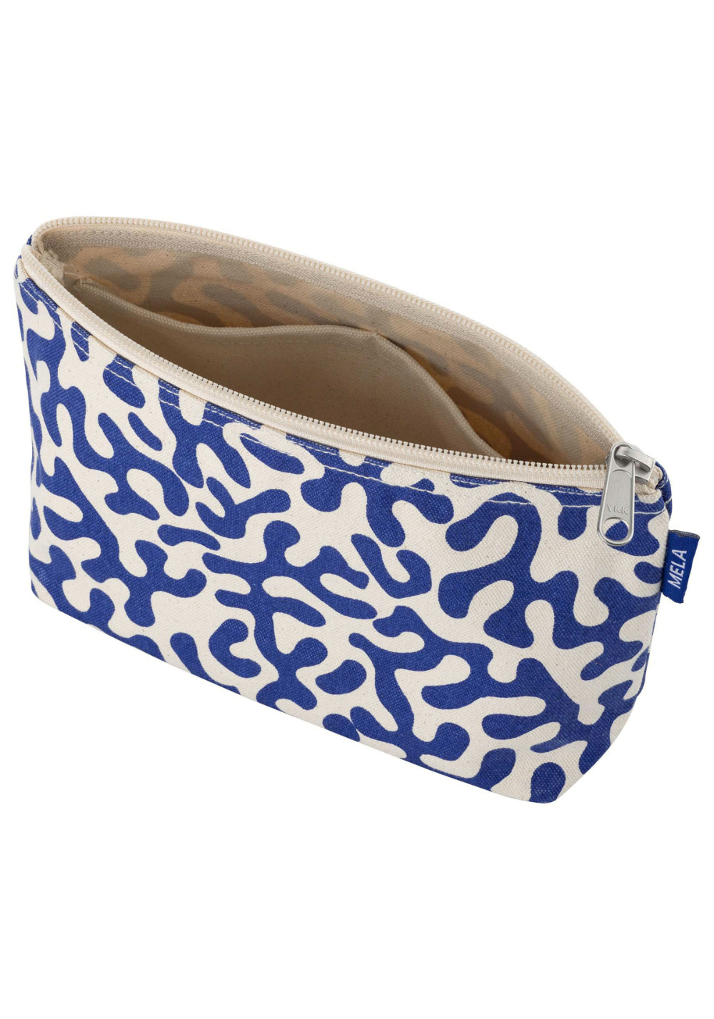 Mela Grosse Kosmetiktasche Big Pouch Greige/Blue Coral Print