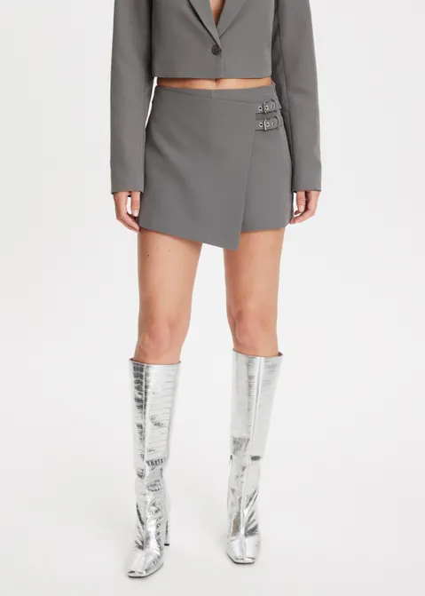 Skort met overslag grijs (GRS.M)