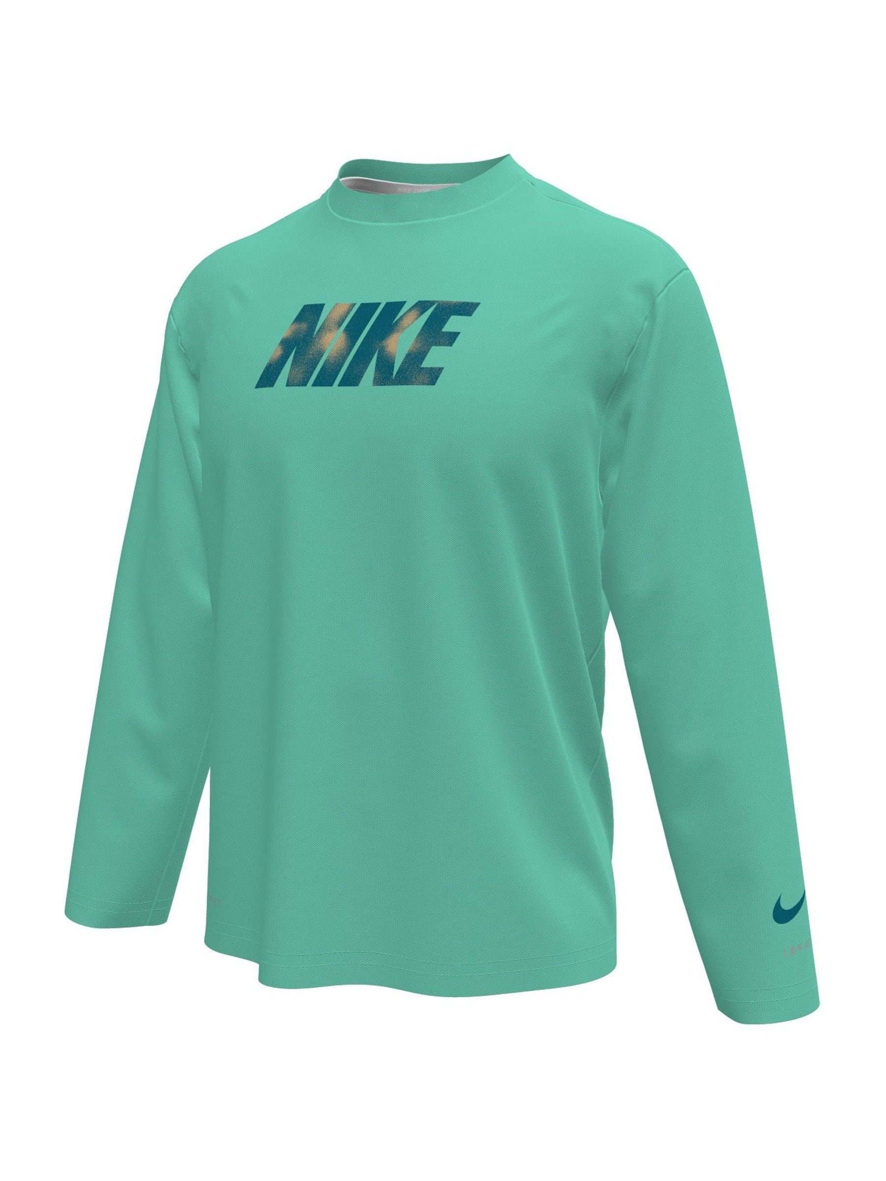 Mintgroen - Nike Brand Blast Logo Long Sleeve Hydroguard Rash Vest
