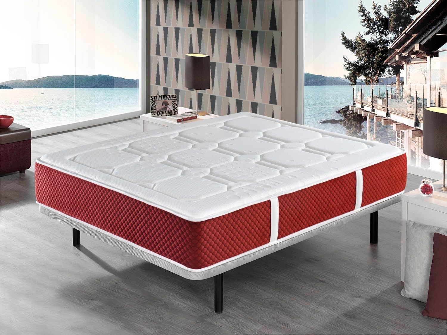 DORMISSIMO Matratze 200X200 Spring Premium, Hohe 30 cm, Taschenfederkern, Viskoelastisch. 7 Komfortzonen