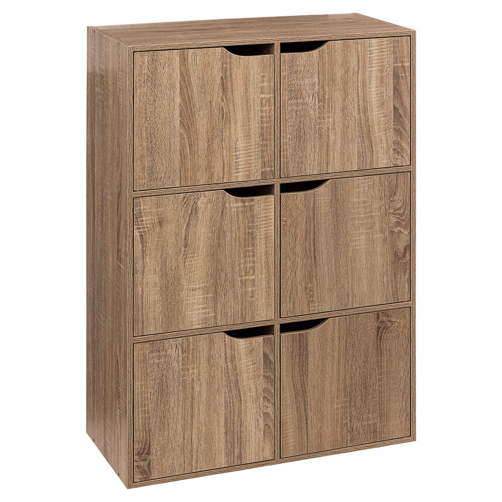 Etagère 6 portes Mix'n Modul bois 67.5x100.5x32cm
