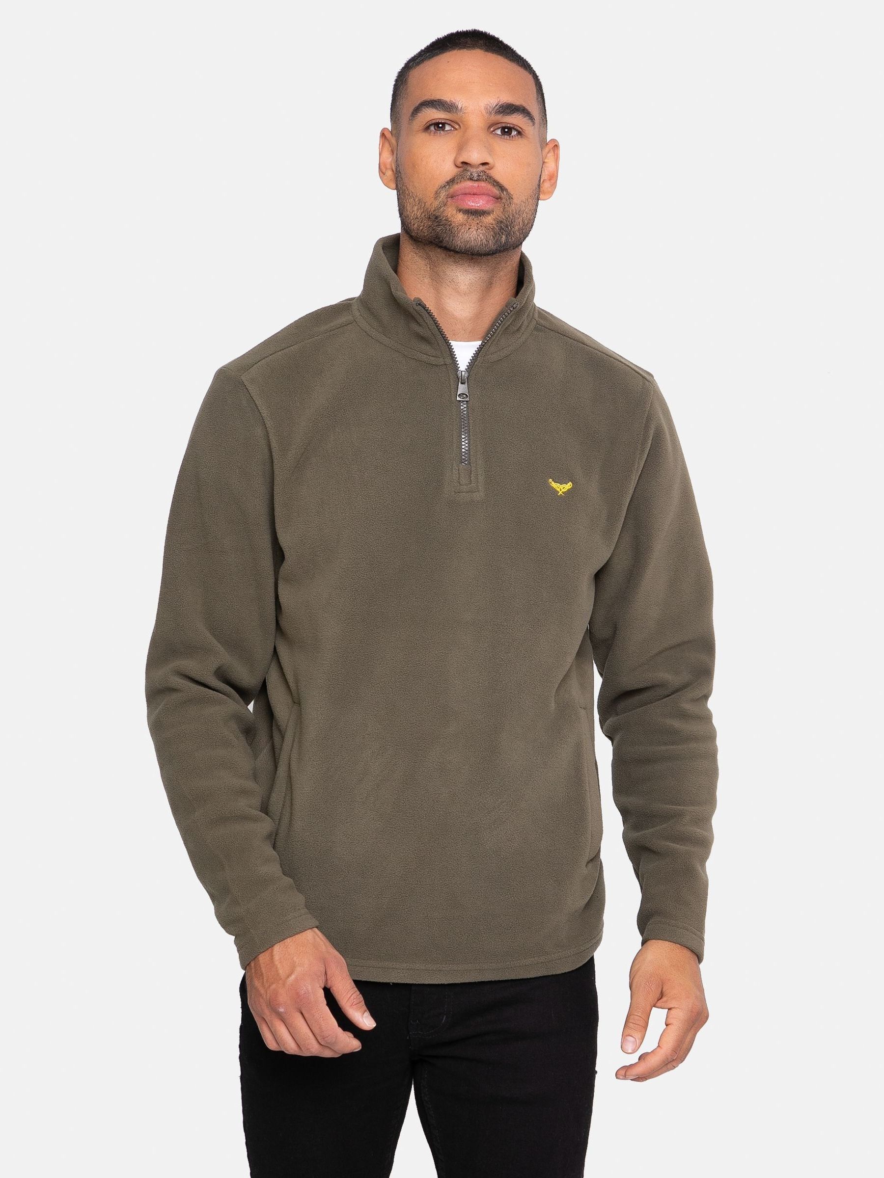 Groen - Threadbare fleece sweatshirt met korte rits
