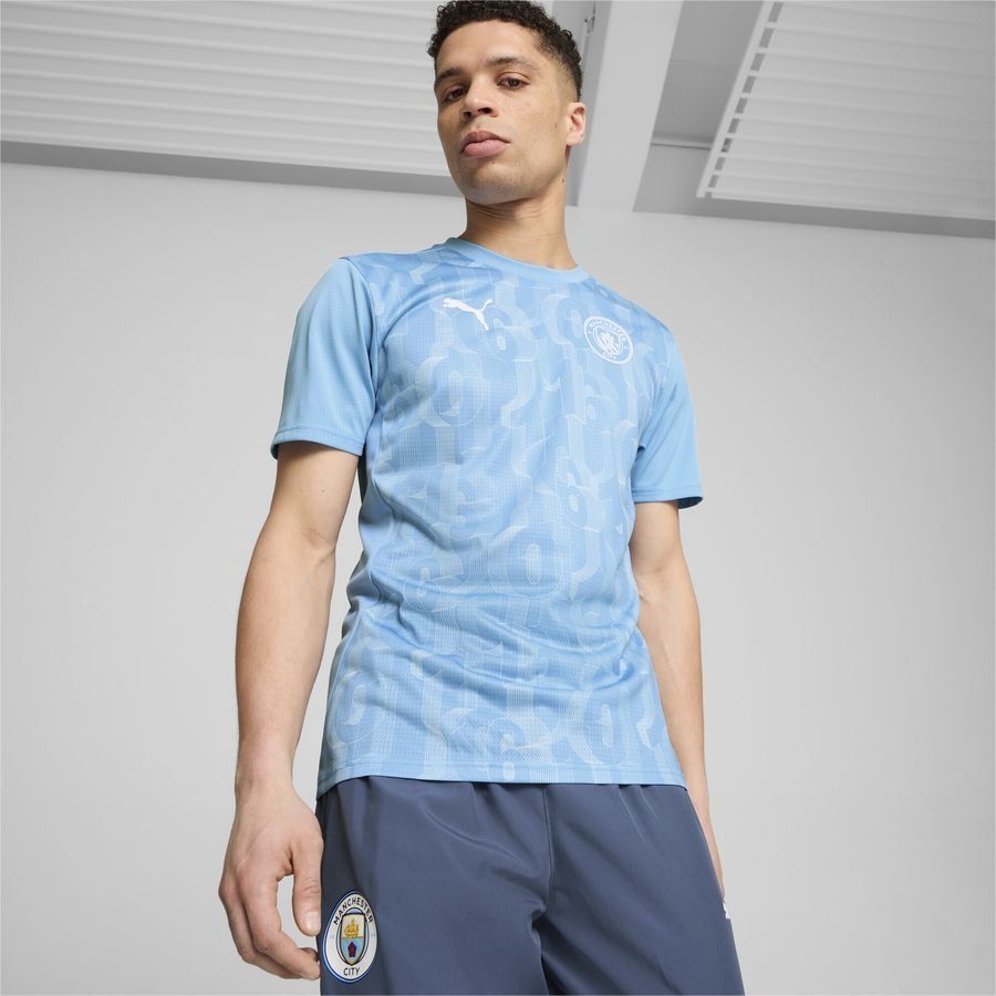 Manchester City T-shirt d'Entraînement Avant-Match - Bleu Clair/Blanc