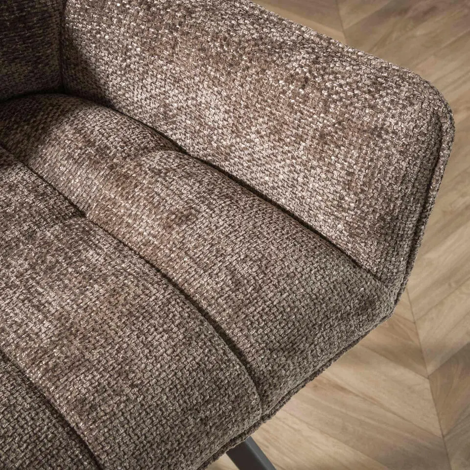 Fraaai - Ramon draaibare barstoel - 69 cm - geweven - taupe