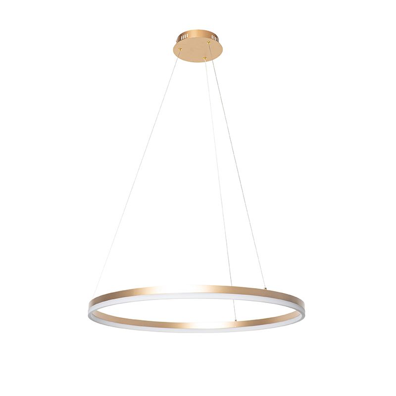 Design hanglamp goud 80 cm incl. LED 3-staps dimbaar - Anello