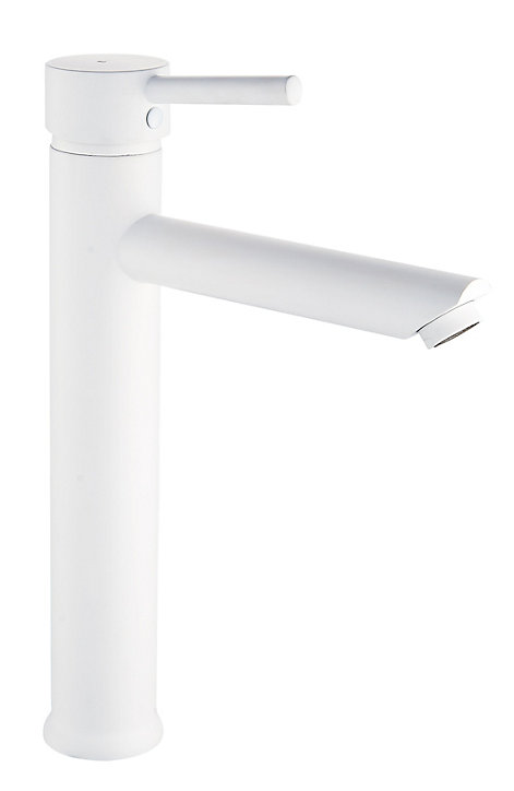 Mitigeur lavabo Essebagno Deco avec vidage en laiton coloris blanc modèle haut