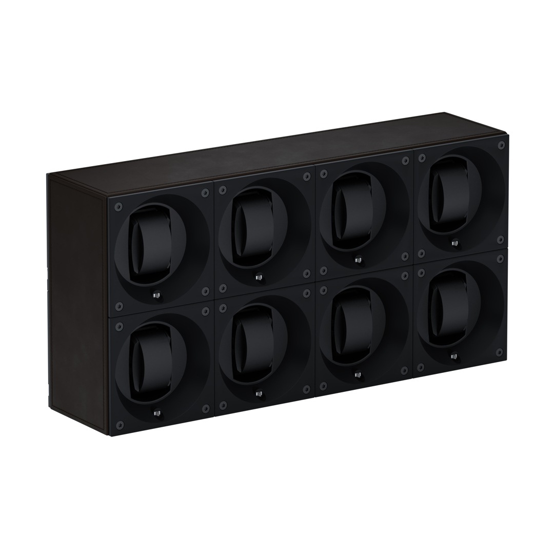 SwissKubik Masterbox Leder Dunkelbraun - 8 Uhren
