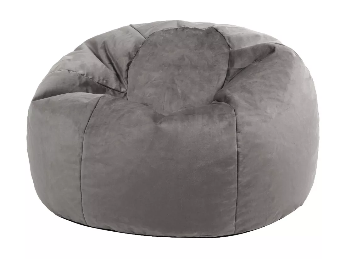 Pouf classique velours gris anthracite - AURORA