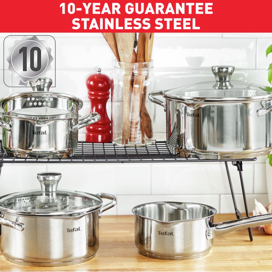 Duetto 5-delige kookset (steelpan 16 cm, kookpan 18/20/24 cm, pastapan 22 cm) - inductie