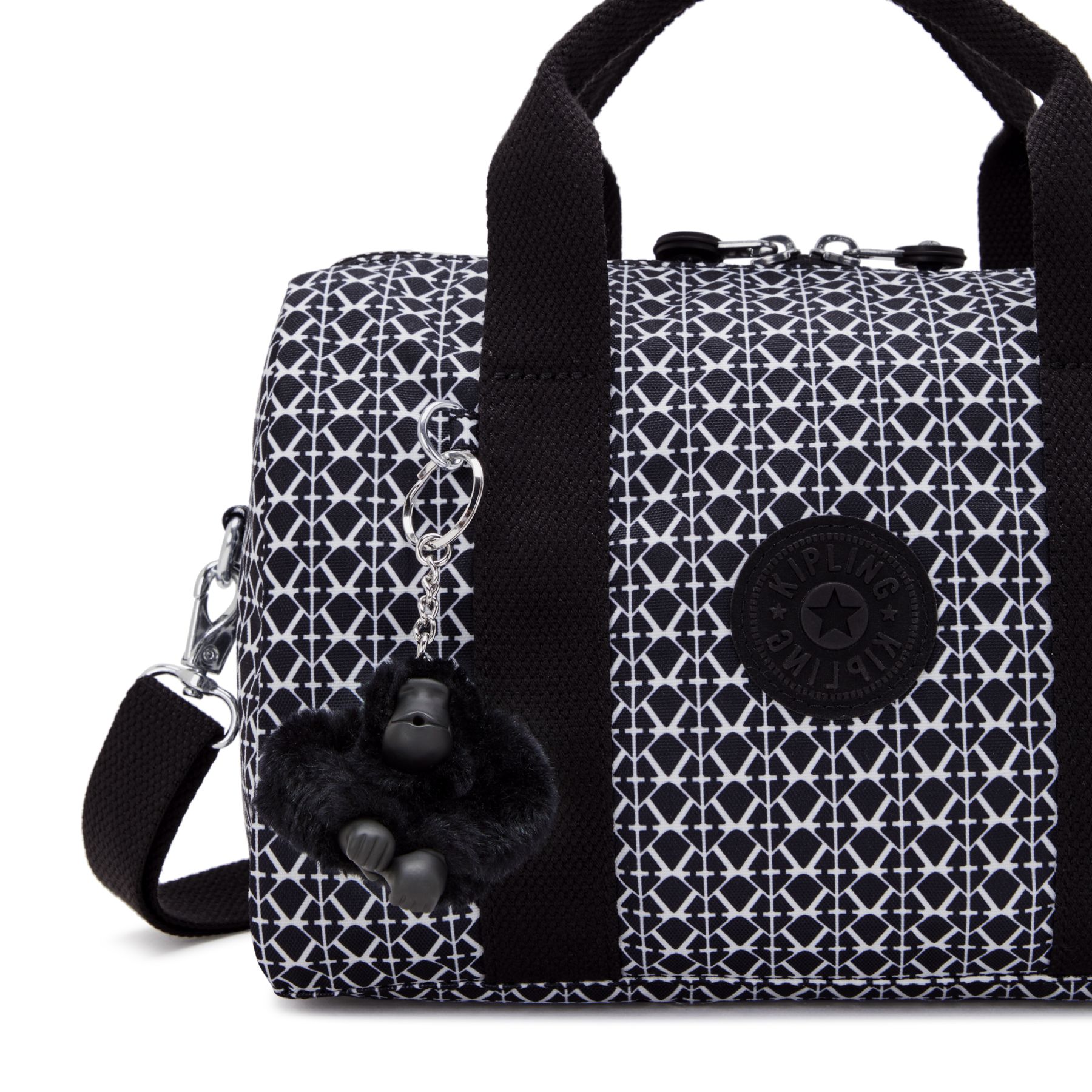 BINA M Sac à main de taille moyenne avec bandoulière ajustable amovible - Signature Print
