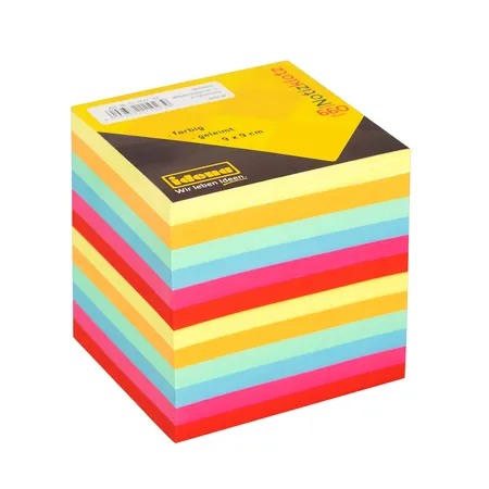 Idena 311023 Notizklotz, 660 Blatt, 9 x 9 cm, 80 g/m², kopfgeleimt, farbig