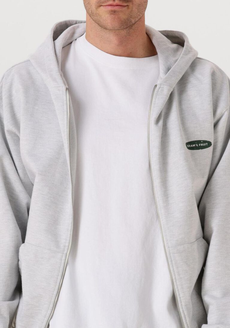 lichtgrijze bram's fruit trui distressed f*ck off zipper hoodie