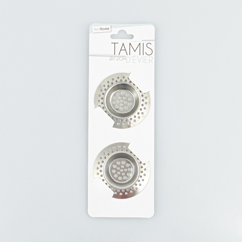 Tamis d'évier 2 pièces en inox