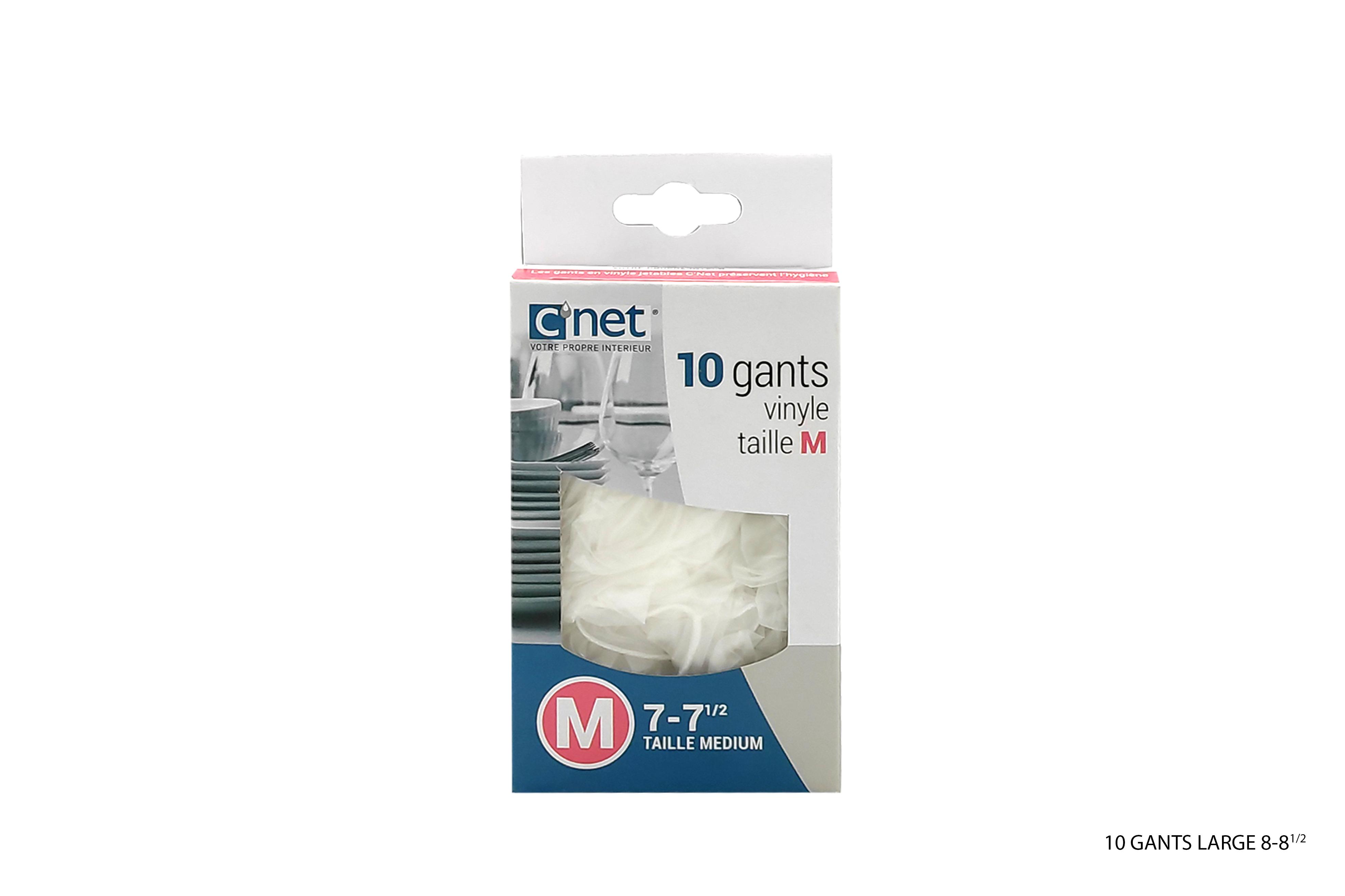 10 GANTS VINYL POUDRES L