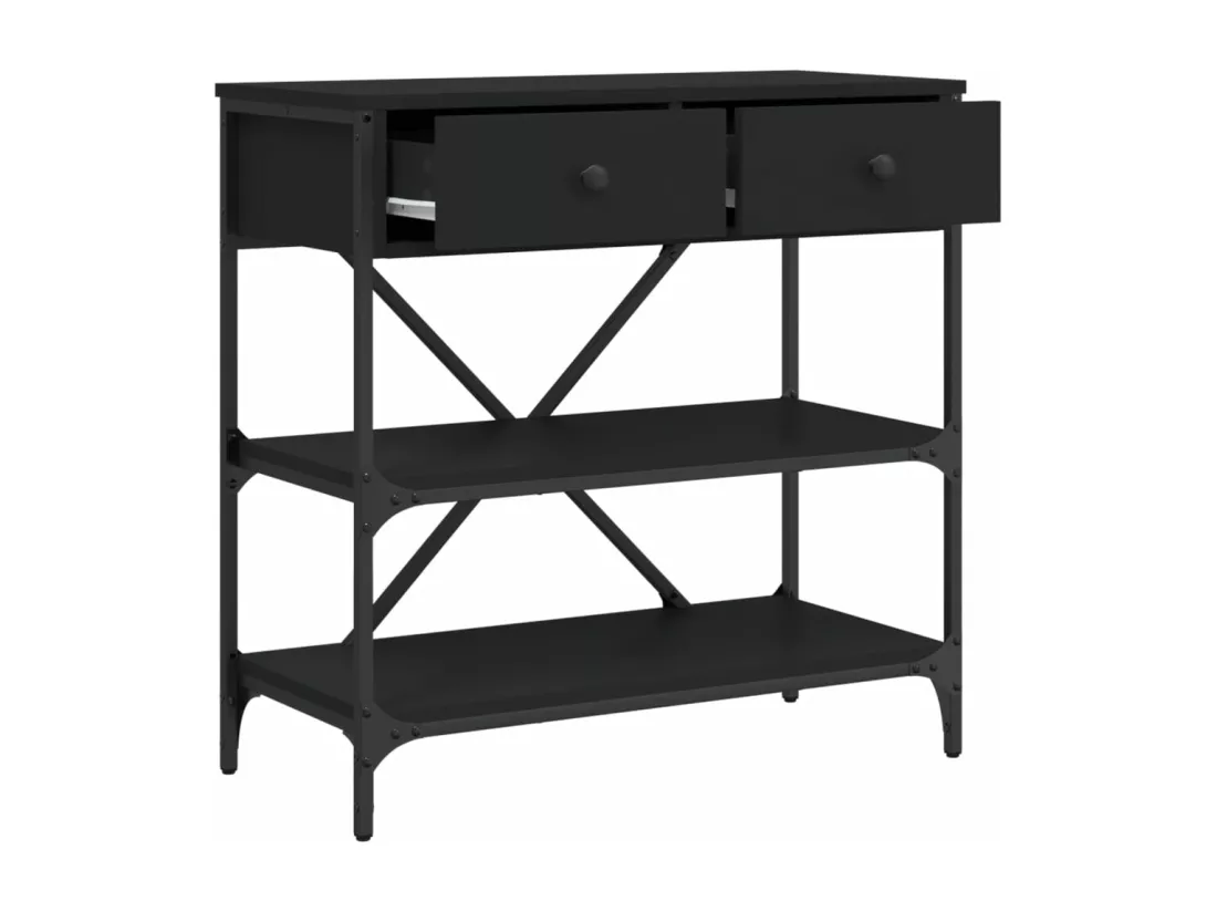 Table console noir 75x34,5x75 cm bois d'ingénierie