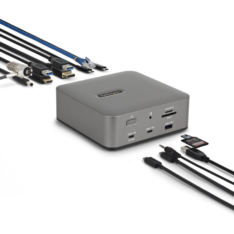 StarTech.com Dock Thunderbolt 5, Double 8K 60Hz, Triple 4K pour Windows, Jusqu'à Double 6K 60Hz pour Mac - Station d'Accueil TB5 et USB4 avec Transfert Max. 120 Gbps, PD 140W, Téléphone 30W, USB 10 Gbps