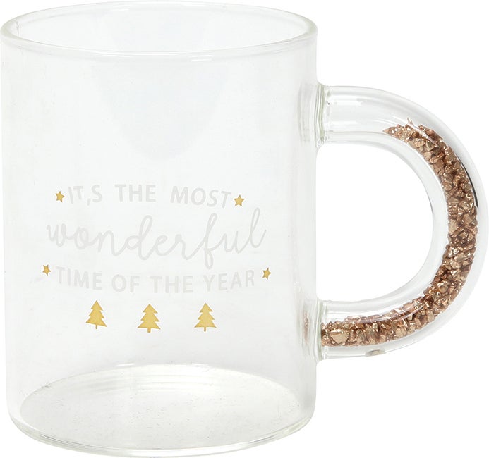 Glas met oor en kerstdeco 250 ml