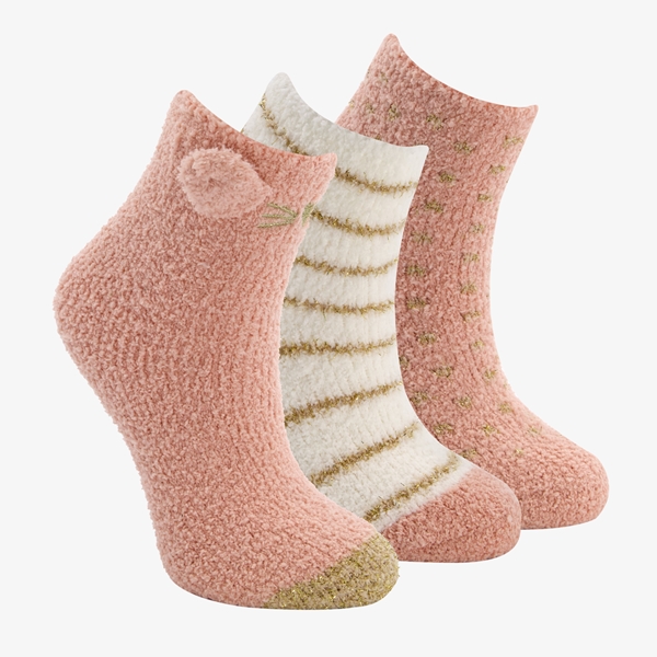 3 paar kinder softy sokken roze