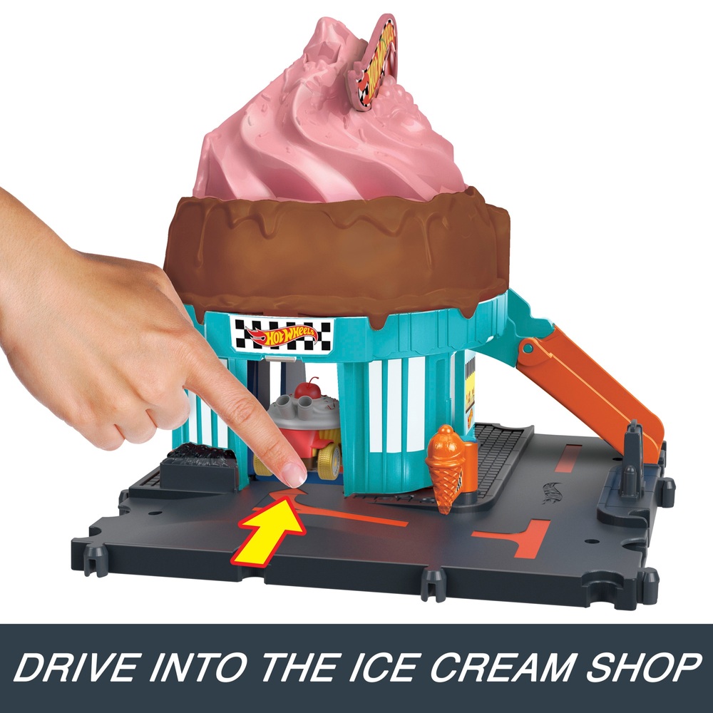 Hot Wheels City Downtown Eiscreme-Wirbel-Spielset