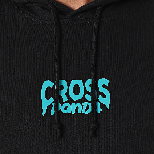 Sweat Capuche Dripping Back Noir Turquoise