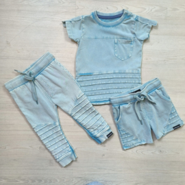 Washed biker short - Blue Radiance