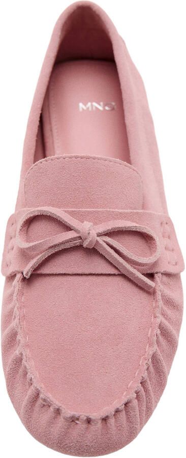 Mango suède mocassins roze
