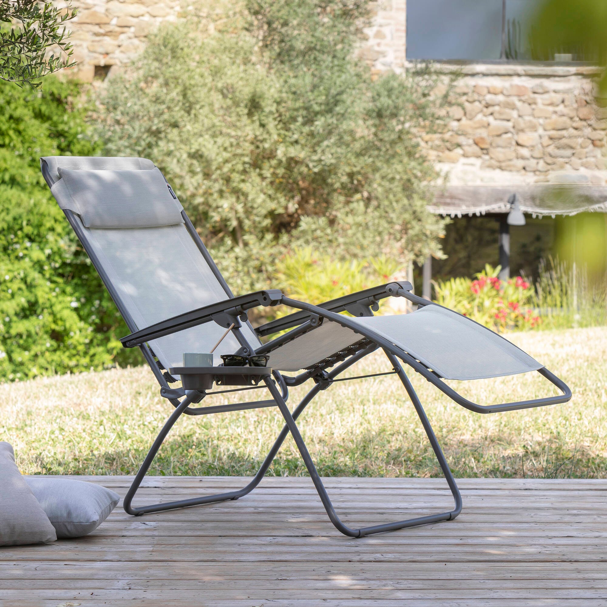 Set Relaxsessel und Getränkehalter RClip Batyline® Iso Seigle