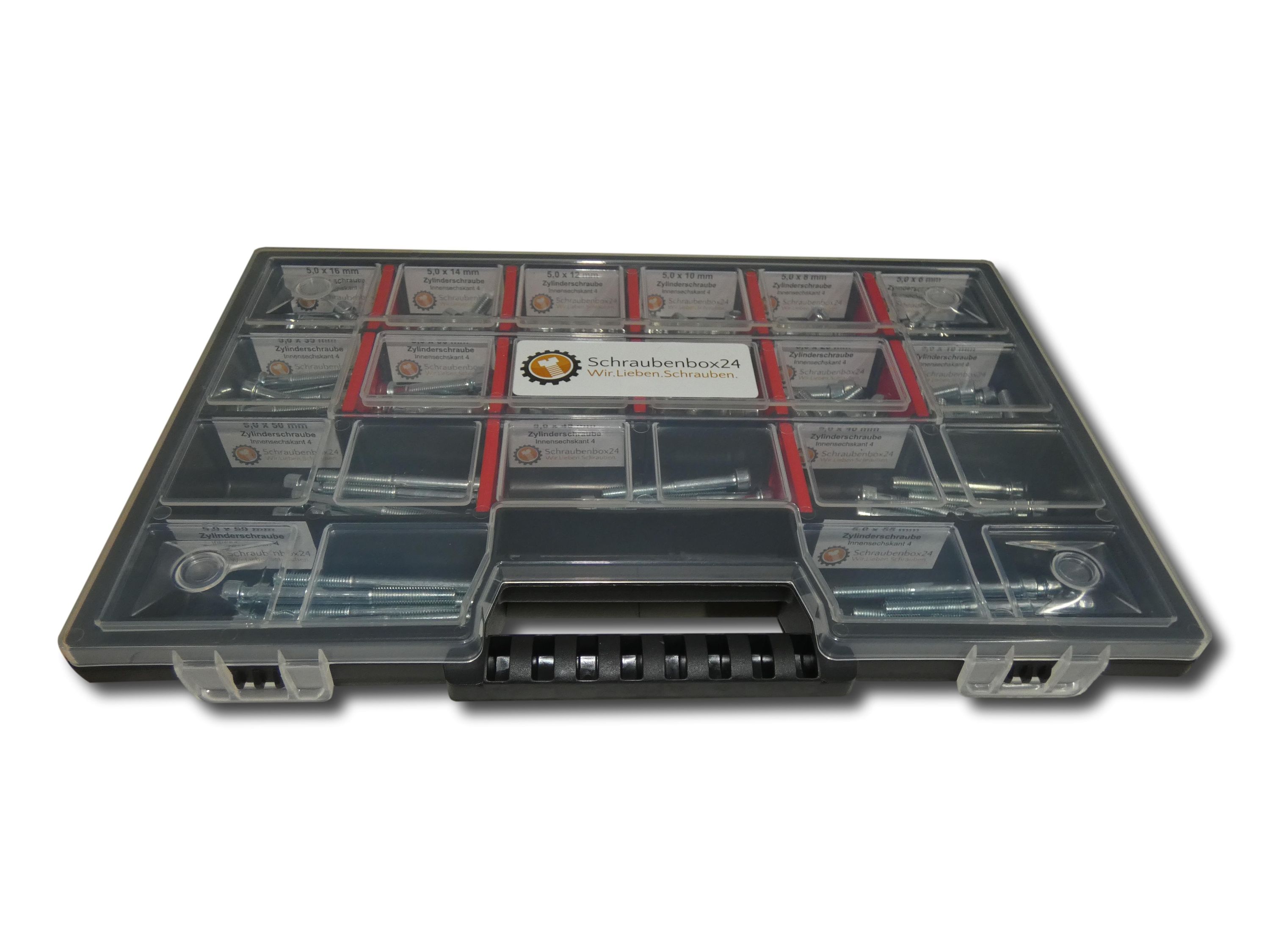 300 tlg Zylinderschrauben SortimentM5 // 6mm-60mm Schrauben Set Schraubenbox DIN 912/ISO4762 Bolzen Vollgewindeschrauben Maschinenschrauben Gewindeschrauben Zylinderkopfschrauben