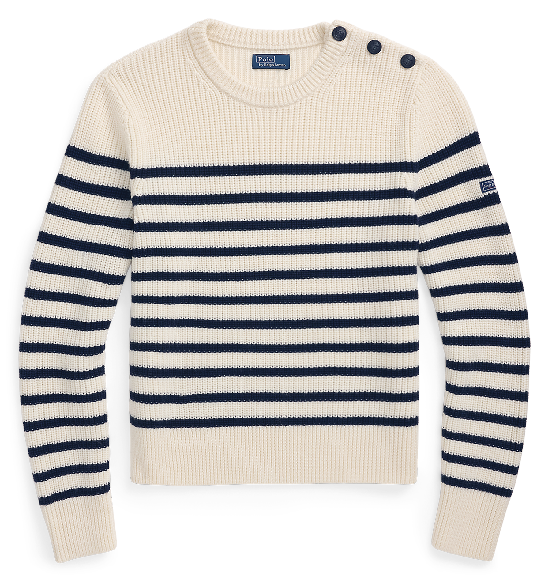 Pull col rond en laine | Beige