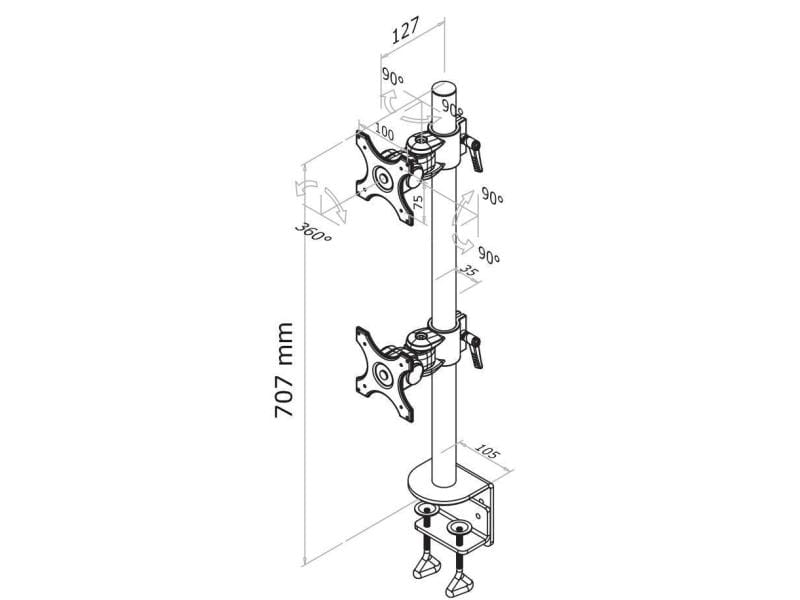 NEOMOUNTS Tischhalterung FPMA-D700DV bis 12 kg Für 2 Flachbildschirme von 10