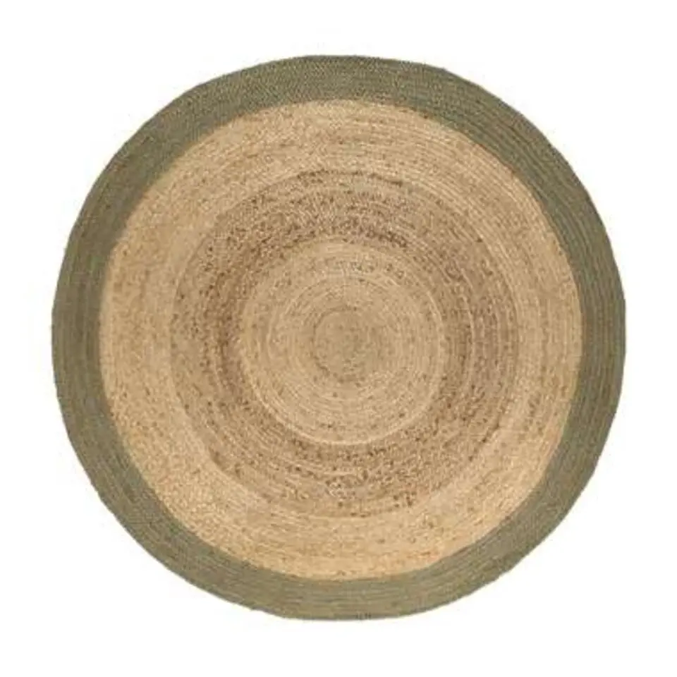 EVA Interior Vloerkleed Jute Rond - Naturel/Groen - 180 Ø
