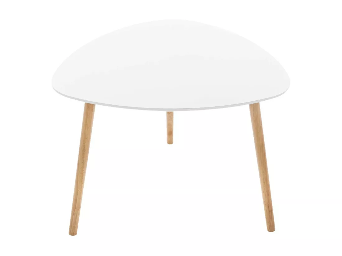 Table à café en Bois blanc et pieds en Bois naturel
