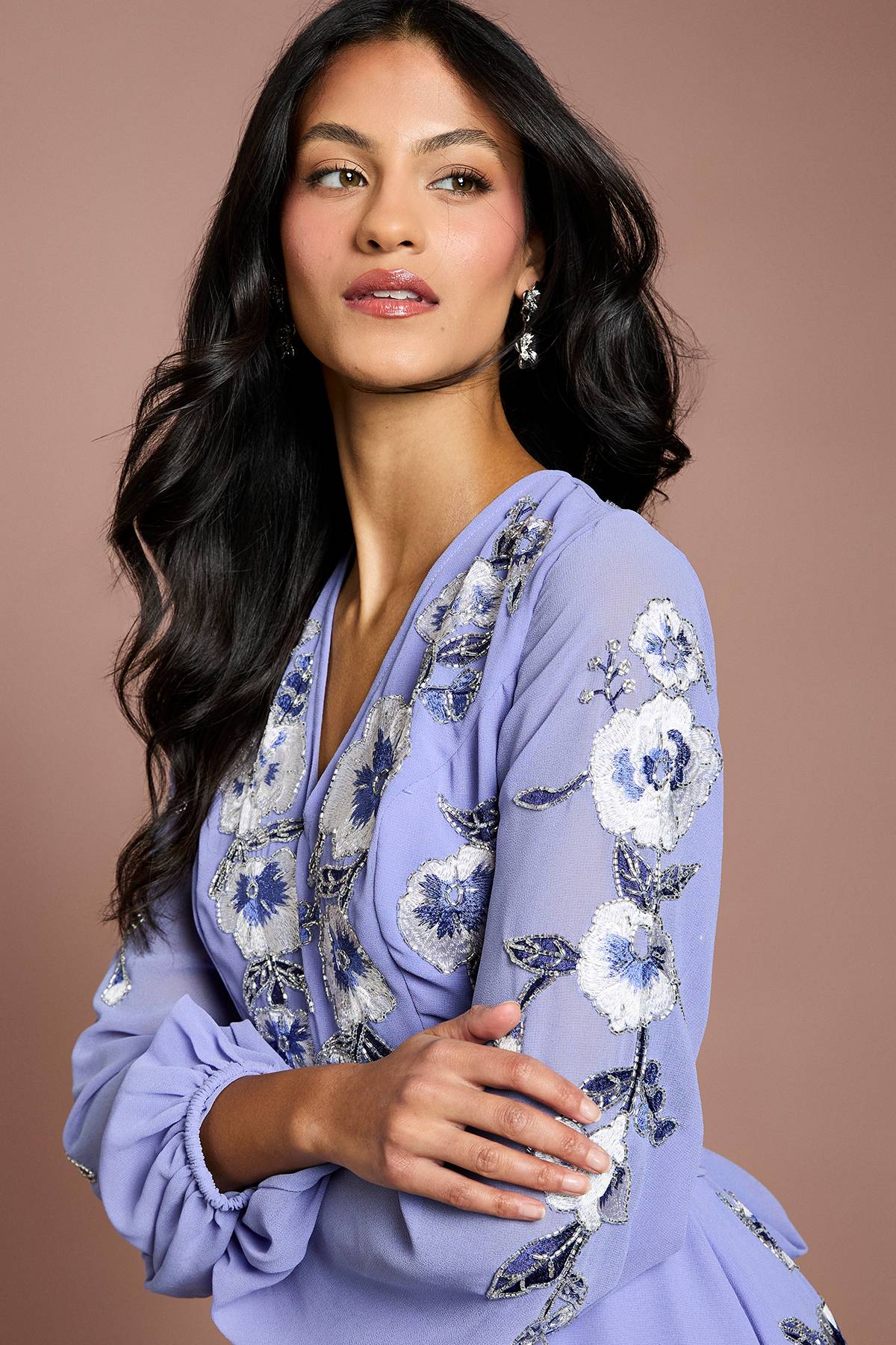 Coast Robe Maxi Asymétrique Ornée De Sequins Et Broderies Petite