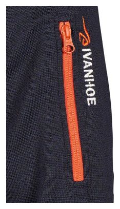 Ivanhoe gilet Hadar Demi-Zip Bleu Marine-laine mérinos fine-Bleu