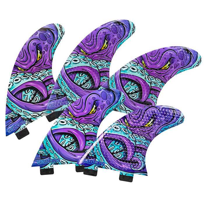 3DFINS Go Hard Kraken - 5 Fins combo FCS - Medium