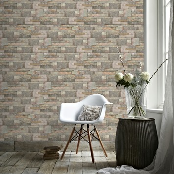 Vliesbehang Zandsteen beige 103916