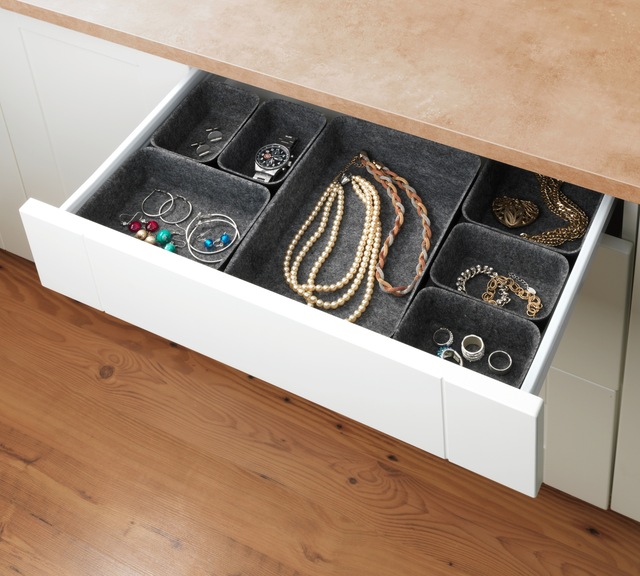WENKO Organizer Aufbewahrungsboxen für Schubladen, 3 Grössen, recycelter Polyesterfilz