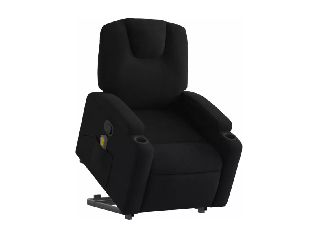 Fauteuil de massage inclinable Noir Tissu
