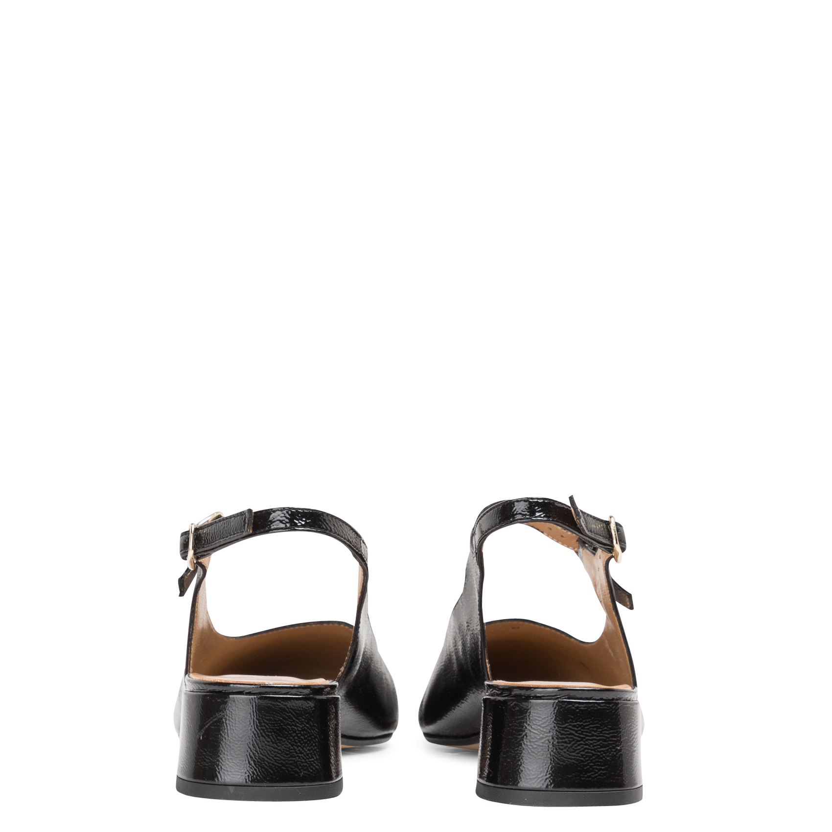 CLARISSA - Babies slingback en cuir verni | Noir