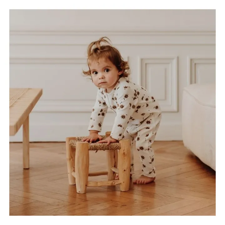 Bonjour Little Combinaison Velours de Coton Bio Anis Etoilé | Ecru