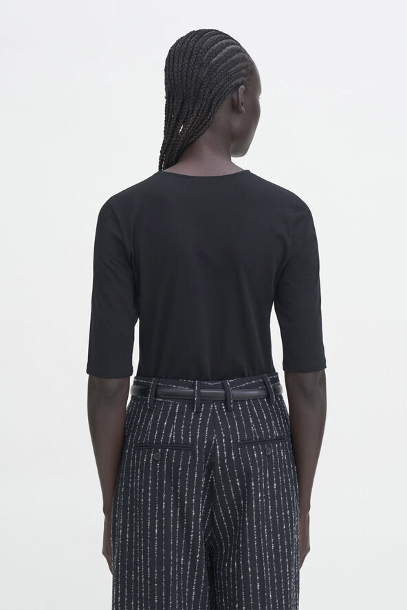 Filippa K Cotton Stretch Elbow Sleeve Black