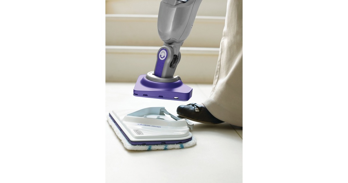 BLACK+DECKERBHSM1615DSM 1600W Steam-mop met SteaMitt, deltavoet en 17 accessoires stoomreiniger  (Wit/donkerpaars)