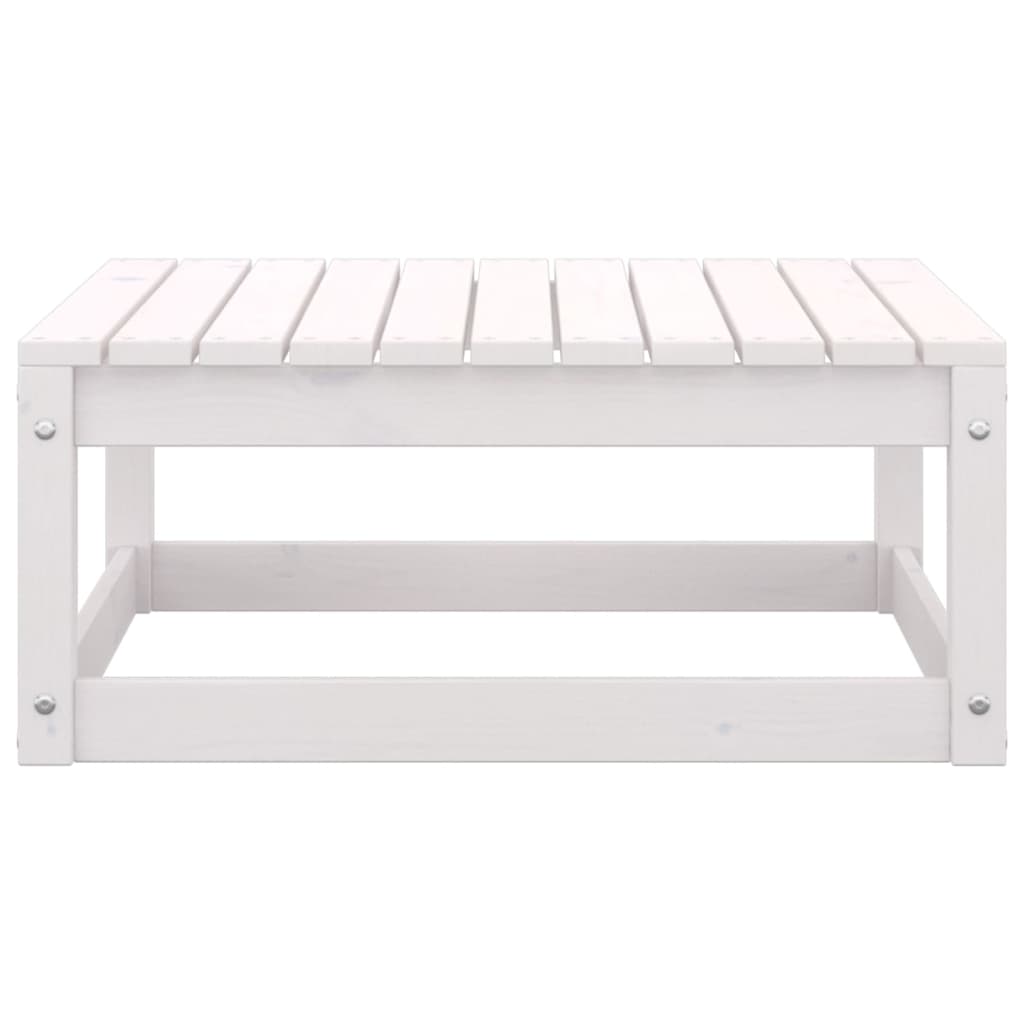 Salon de jardin meuble d'extérieur ensemble de mobilier 3 pièces blanc bois de pin massif